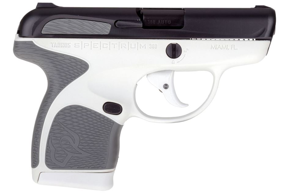 Taurus Spectrum .380 Auto White/Black Pistol with Gray Grips